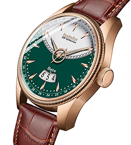 3D Glass Date Display Dial Leather Belt Analog Watch - for Men - Image 2