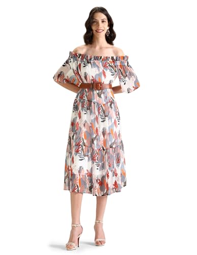 U.S. Polo Assn. Women's Polyester A-Line Midi Casual Dress