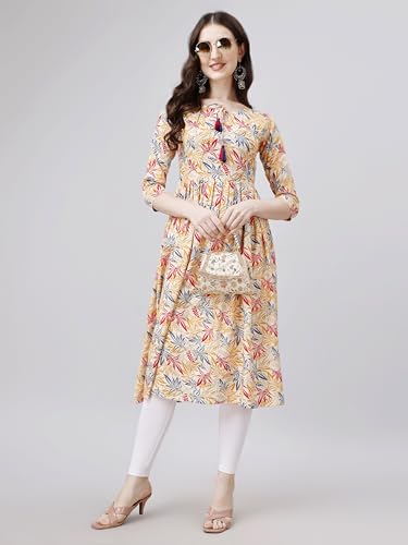 OBF Women's Rayon Printed Anarkali Kurti_Multicolour - Image 4