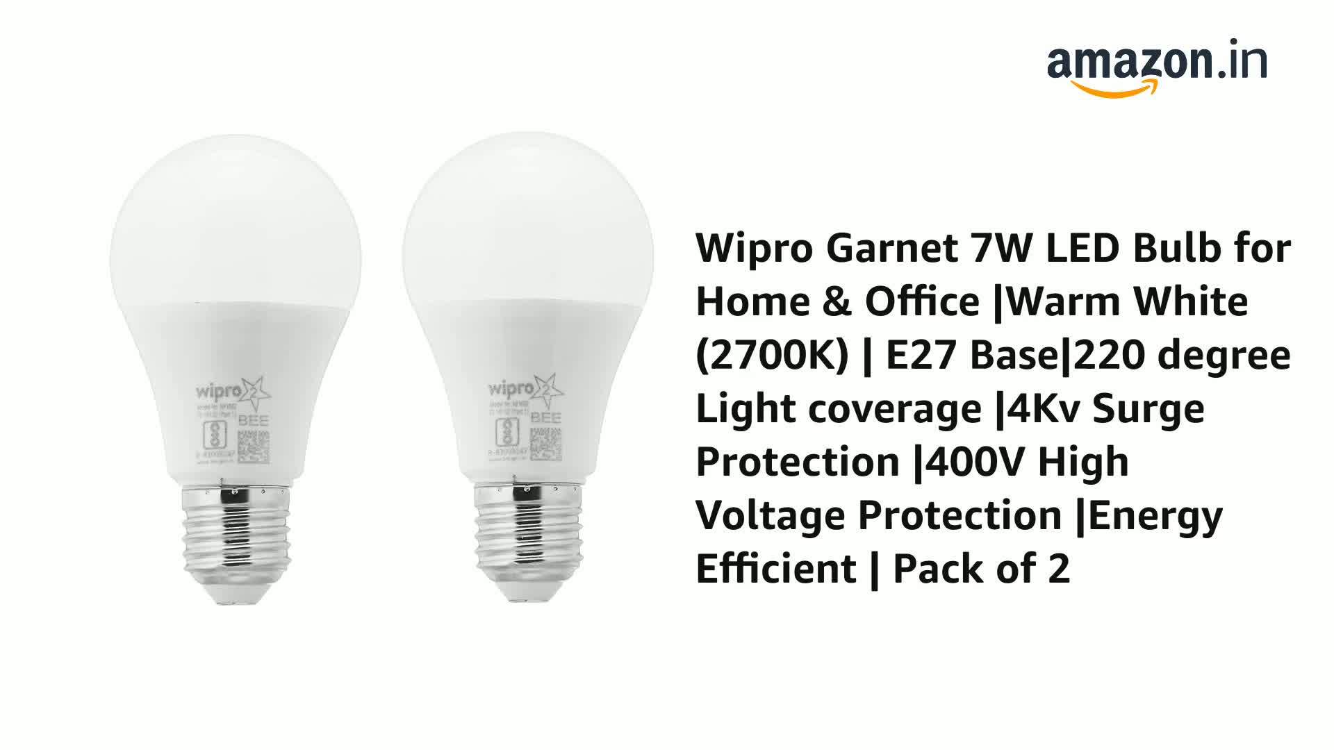 wipro Garnet 7W LED Bulb