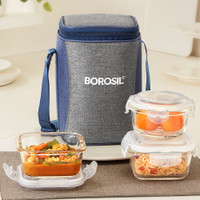 BOROSIL Alora Borosilicate Glass Lunchbox