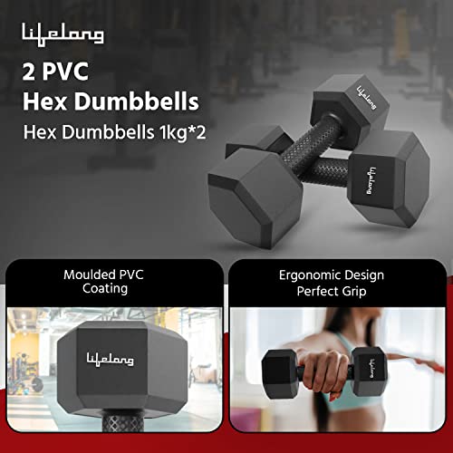 Lifelong PVC Hex Fixed Dumbbells