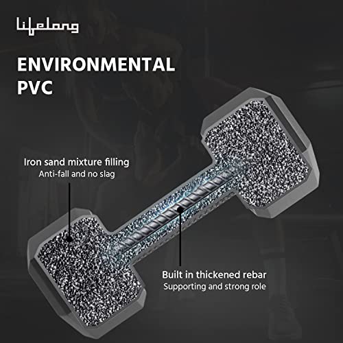 Lifelong PVC Hex Fixed Dumbbells