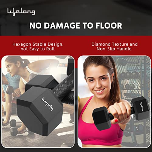 Lifelong PVC Hex Fixed Dumbbells