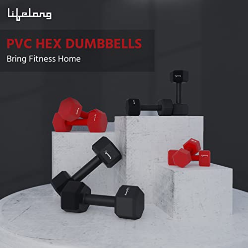Lifelong PVC Hex Fixed Dumbbells