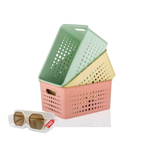 3 Pieces Plastic Storage Basket