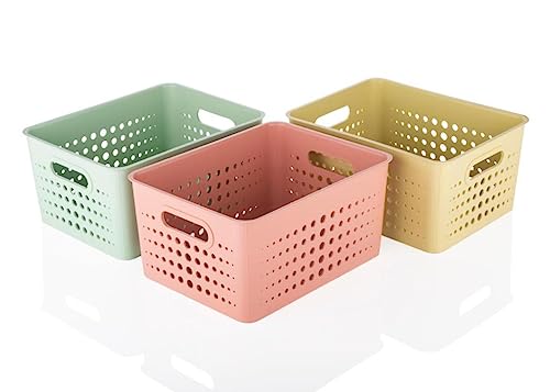 3 Pieces Plastic Storage Basket