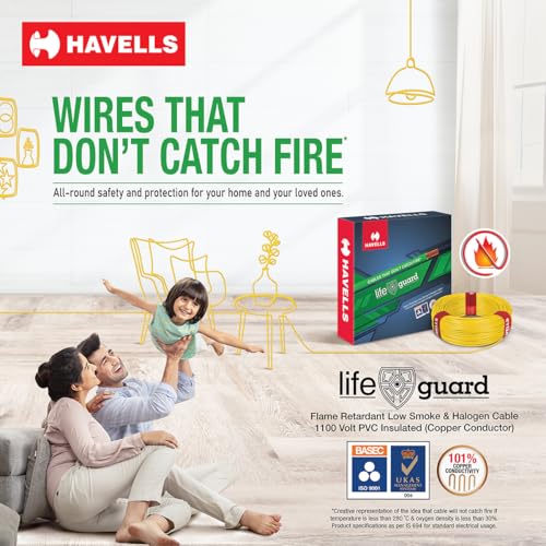 Havells Lifeguard Cable WHFFFNYL16X07 6 sq mm Wire (Yellow) - Image 3