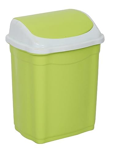 ARISTO Small Plastic Swing Dustbin,16 Ltr (Green)