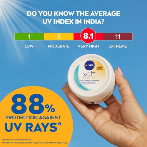 NIVEA Soft Daily UV Light Moisturising Cream with SPF-15, 200ml - Image 4