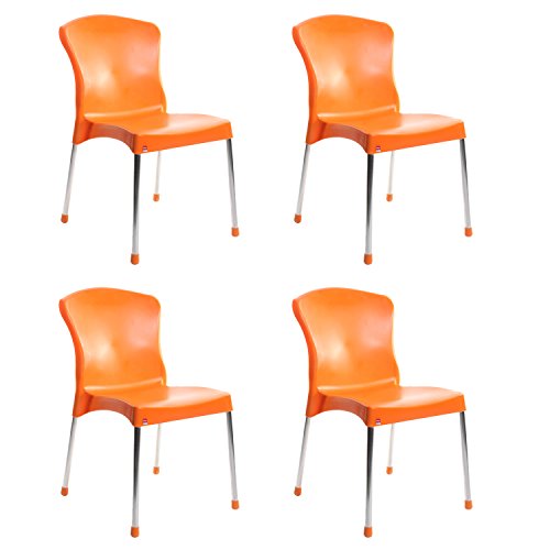 Cello Milano Cafeteria Set of 4 Chairs (Orange)