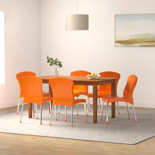 Cello Milano Cafeteria Set of 4 Chairs (Orange) - Image 3