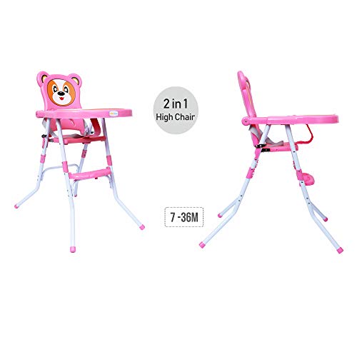 1st Step 2 in 1 Convertible High Chair Cum Booster Seat (Pink) - Image 4
