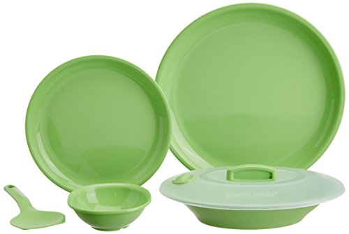 Signoraware Plastic Round Dinner Set (Parrot Green) - 23 Pieces
