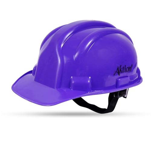 Aktion AK H02_WHT Safety Helmets Rachet Type, Color: Violet, Pack of 5, IS 2925:1984