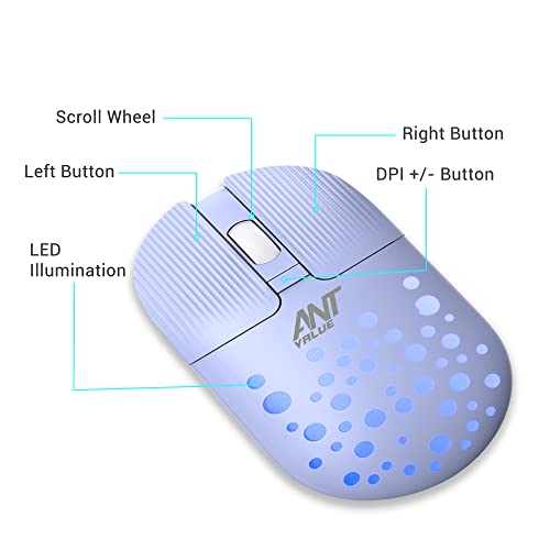 Ant Value FKAPU05 1600 DPI Wireless Mouse - Light Purple - Image 3