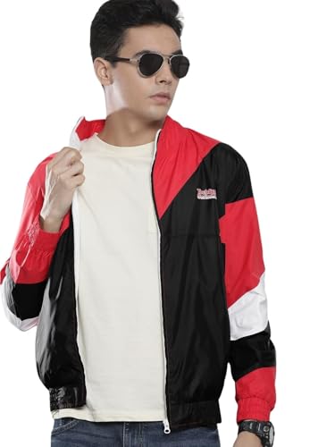 The Indian Garage Co Men Regular Fit Colorblocked Wind Cheater