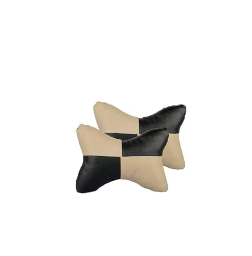 Car Sqaure Beige Black Faux Leather Neck Rest for Xuv 3XO