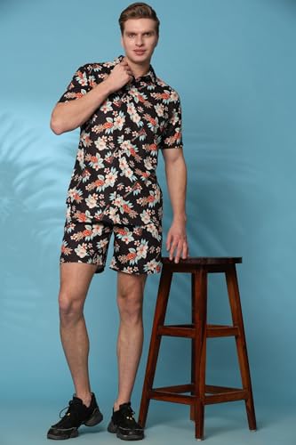 Mens Printed Casual Shirts and Shorts Set Button Down Co-ord Set - Image 4