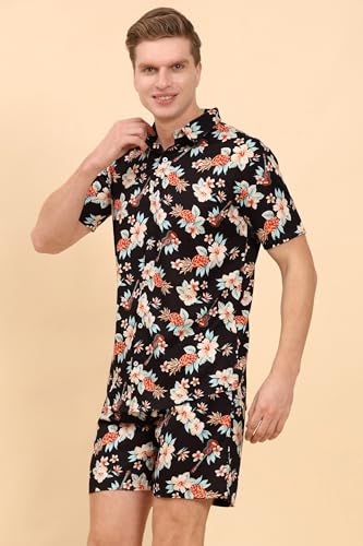 Mens Printed Casual Shirts and Shorts Set Button Down Co-ord Set - Image 5