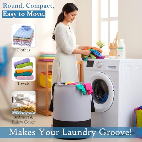 GLUN® Round Laundry Bag, Gray