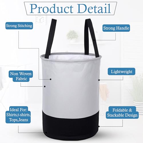 GLUN® Round Laundry Bag, Gray