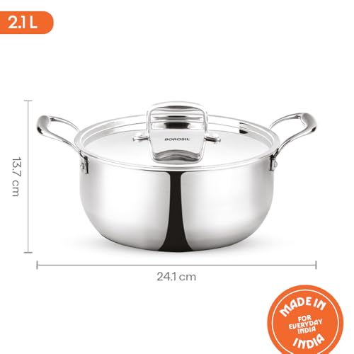 Borosil Cookfresh Tri-ply Casserole 18cm