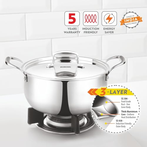 Borosil Cookfresh Tri-ply Casserole 18cm