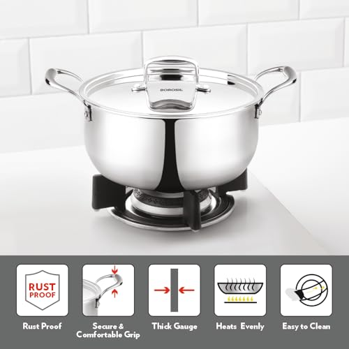 Borosil Cookfresh Tri-ply Casserole 18cm