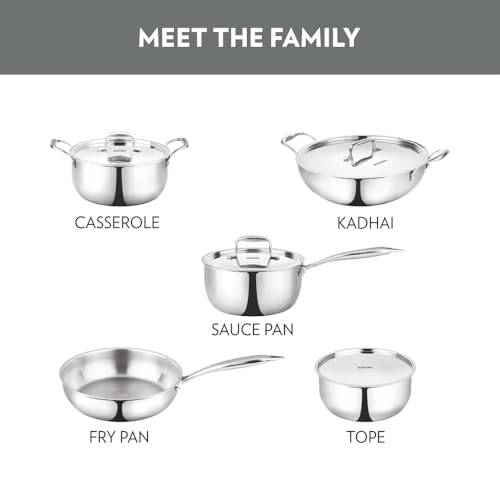 Borosil Cookfresh Tri-ply Casserole 18cm