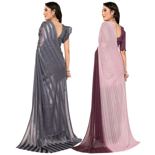 Women's Multicolor Satin Striped Printed