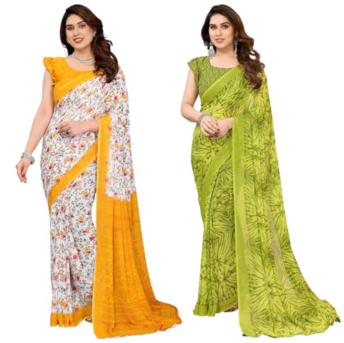 KASHVI SAREES Women's Printed Georgette