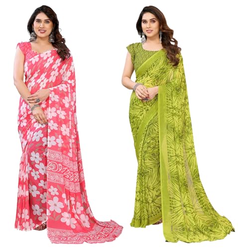 KASHVI SAREES Women's Printed Georgette