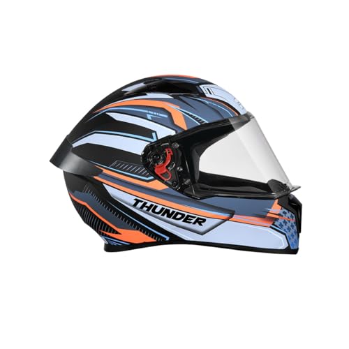 Studds Thunder Full Face Helmet D8 with Clear Visor (Matt Black N4, M) - Image 4