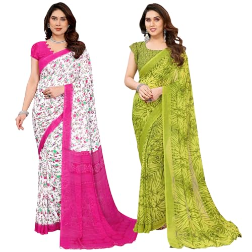 KASHVI SAREES Women's Printed Georgette