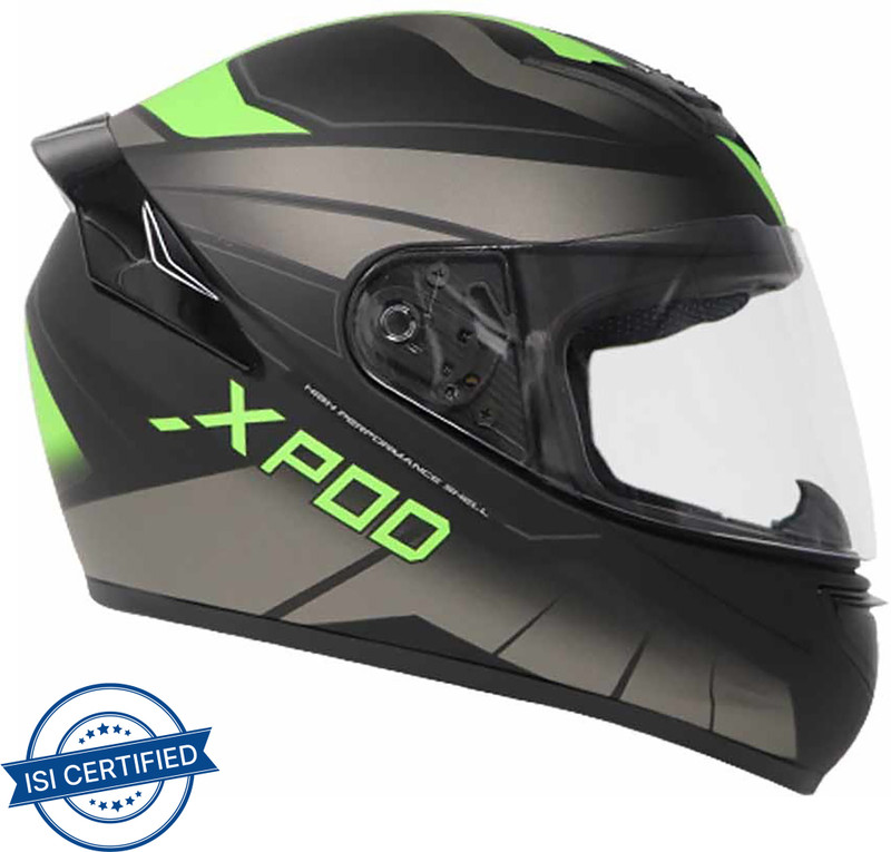 TVS X- Pod Primus Motorbike Helmet(Black Neon)