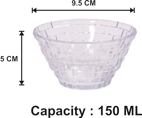 Afast Serving Glass Bowl, Set of 2 with Self Dn06, Clear, 300 Ml - Image 2