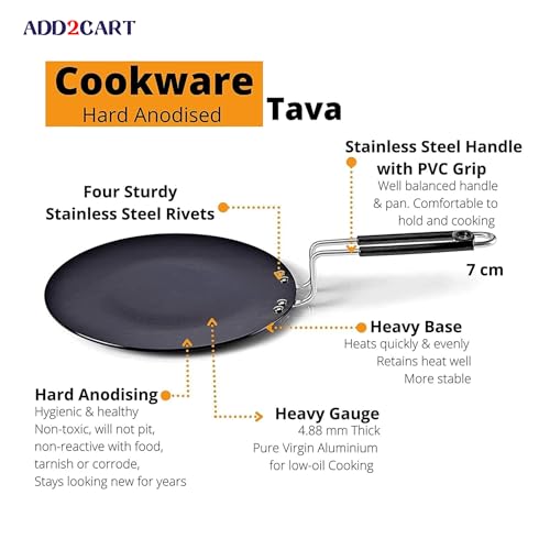 Add2Cart Pre-Seasoned Iron Concave Tawa