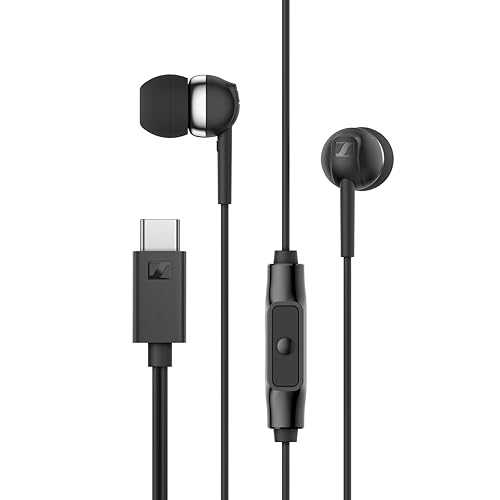 Sennheiser CX 80U in-Ear Headphones with in-line One-Button Smart Remote – Black