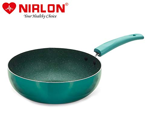 Nirlon Induction Base Non Stick Aluminium Deep Kadhai - Image 2