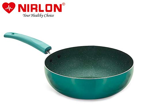 Nirlon Induction Base Non Stick Aluminium Deep Kadhai - Image 3