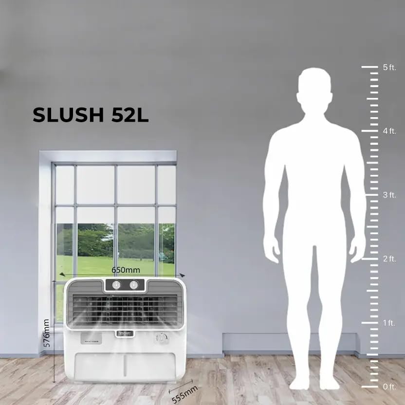 HINDWARE SMART APPLIANCES SLUSH 52L Window Air Cooler, White - Image 2