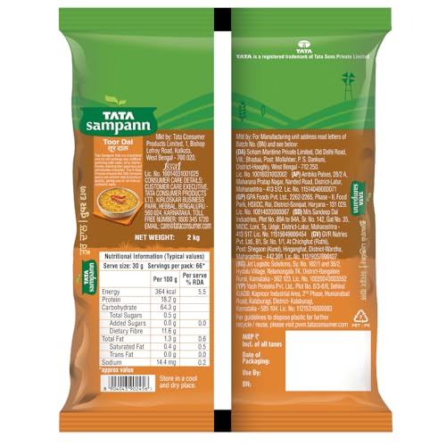 Tata Sampann unpolished Toor Dal 2 Kg - Image 3