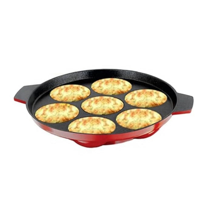 Non-Stick Aluminium Appam Patra 7 Cavity, Red, Standard - Image 6