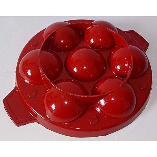 Non-Stick Aluminium Appam Patra 7 Cavity, Red, Standard - Image 7