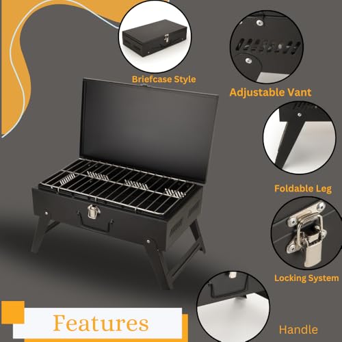 Chefman Compact Briefcase BBQ Grill