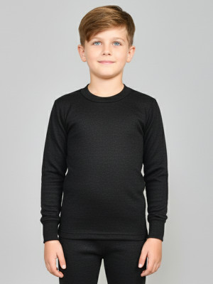 LUX COTT'S WOOL Top For Boys(Black, Pack of 1) - Image 2