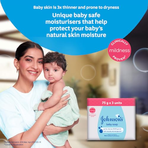 Johnson & Johnson Baby Soap 75g (Pack of 3) - Image 4