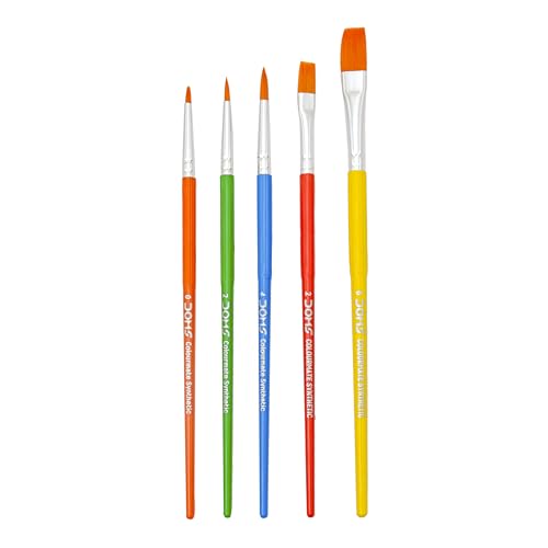 DOMS Colourmate Synthetic Paint Brush Set (Flat & Round) - Image 2