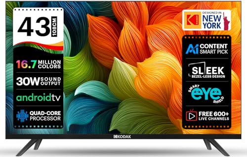 Kodak 108 cm (43 inches) 9XPRO Series Full HD Android LED TV 439X5081 (Black)